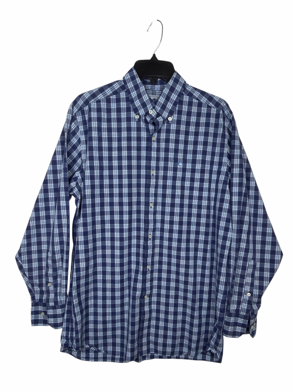 Men's NWOT Southern Tide Navy Blue Plaid Long Sleeve Button Down Shirt SZ Medium